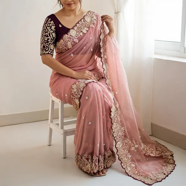 Light_Pink_Shimmer_Georgette_Scalloped_Border_Sequin_Embroidery_Saree_For_Women