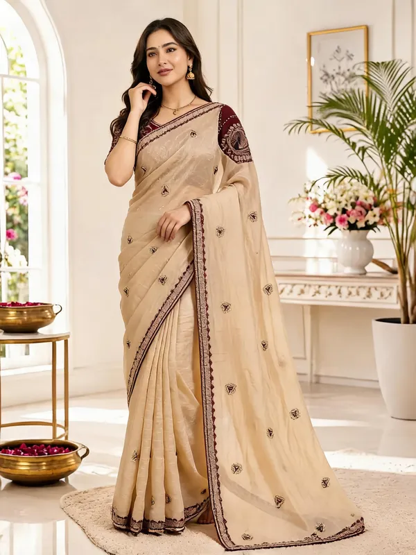 Cream_Pure_Rangoli_Silk_Sequin_&_Zari_Embroidery_Saree_For_Women