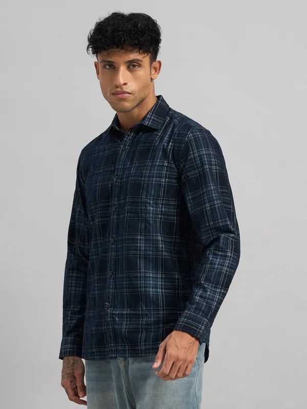 Sand_Dunes_Men_Navy_Blue_Checked_Regular_Fit_Cotton_Corduroy_Full_Sleeve_Casual_Shirt
