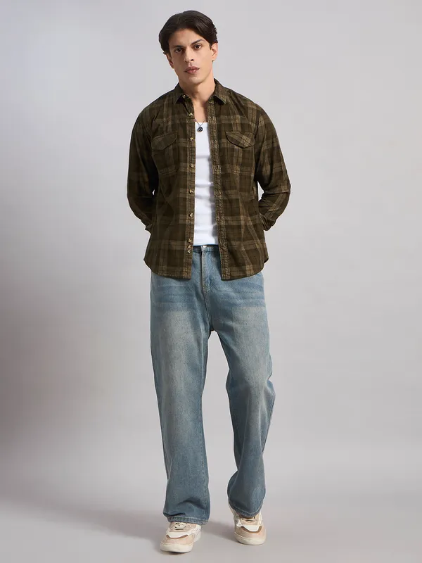 Sand_Dunes_Men’S_Corduroy_Check_Shirt