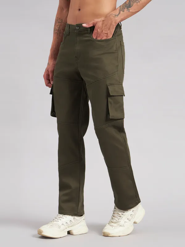 Sand_Dunes_Men_Olive_Green_Straight_Fit_Cargo_Trousers
