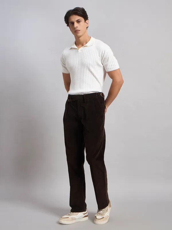 Sand_Dunes_Men’S_Premium_Brown_Corduroy_Pleated_Straight_Fit_Trousers