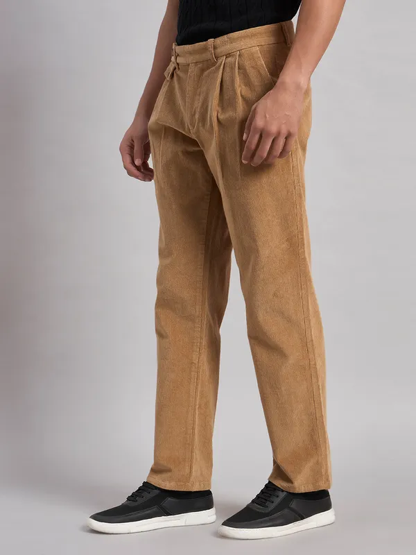 Sand_Dunes_Men’s_Camel_Brown_Corduroy_Pleated_Straight_Fit_Trousers