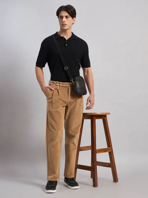 Sand_Dunes_Men’s_Camel_Brown_Corduroy_Pleated_Straight_Fit_Trousers