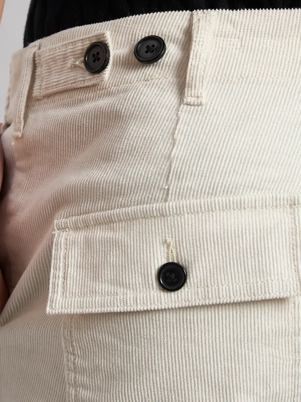 Sand_Dunes_Men’S_Straight_Fit_White_Corduroy_Trousers
