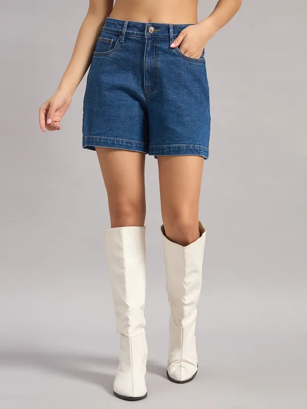 Sand_Dunes_Women’S_Blue_High-Rise_Denim_Shorts