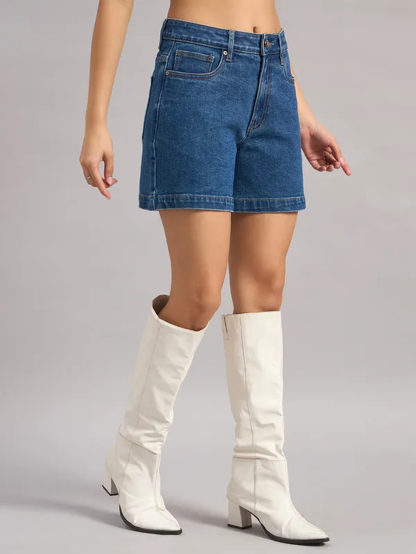 Sand_Dunes_Women’S_Blue_High-Rise_Denim_Shorts