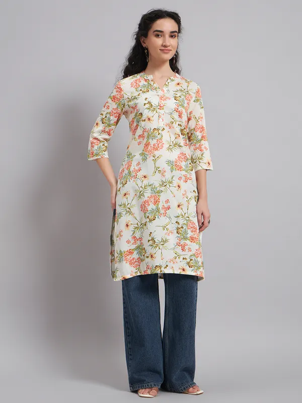 Sand_Dunes_Women_White_Floral_Printed_Straight_Rayon_Kurti