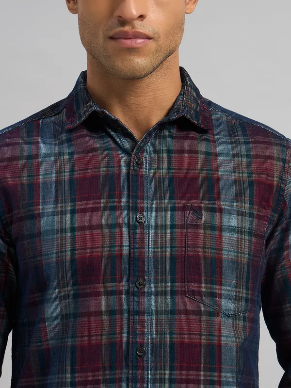 Sand_Dunes_Men_Maroon_&_Blue_Checked_Cotton_Corduroy_Casual_Shirt
