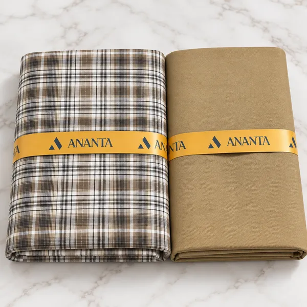 Checkered_And_Beige_Unstitched_Fabric_Set