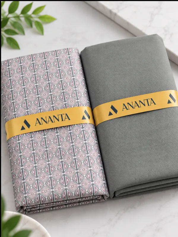 Grey_Printed_And_Solid_Saree_Set_for_Women
