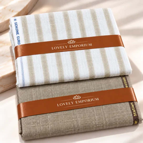 Beige_And_White_Striped_Unstitched_Fabric_For_Men