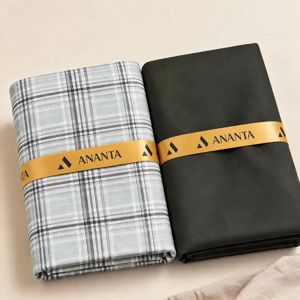 Linen_Grey_Checked_&_Charcoal_Solid_Unstitched_Fabric_Set