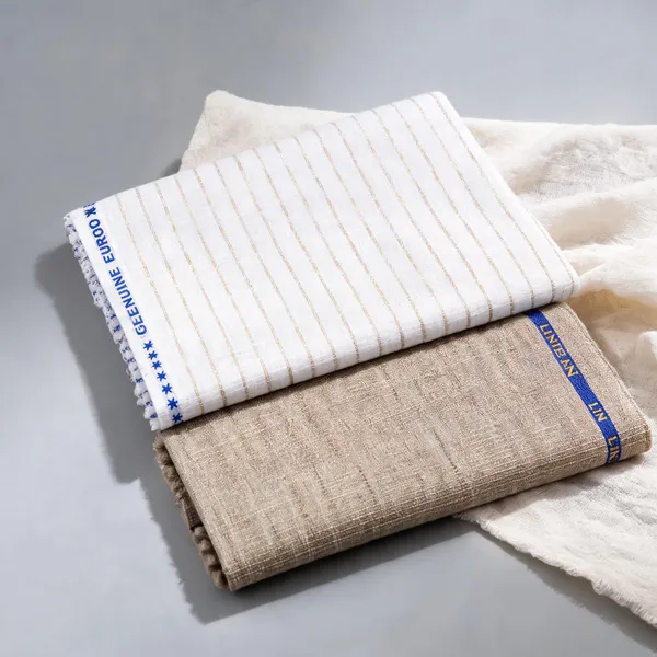 White_&_Beige_Woven_Striped_Giza_Cotton_Dhoti_Unstitched_Fabric_Set_Men