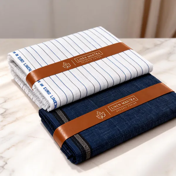 Giza_Cotton_White_Blue_Striped_&_Navy_Solid_Unstitched_Fabric_Set