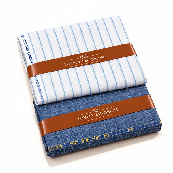 Giza_Cotton_Blue_White_Striped_&_Denim_Solid_Unstitched_Fabric_Set