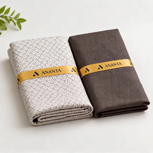 Linen_Floral_Print_&_Dark_Brown_Solid_Unstitched_Fabric_Set