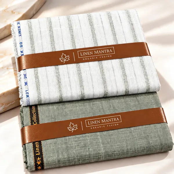 Giza_Cotton_White_Striped_&_Green_Solid_Unstitched_Fabric_Set