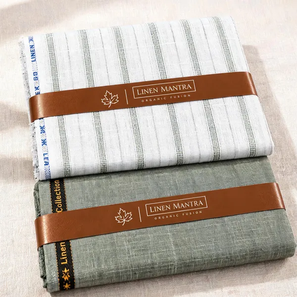 Giza_Cotton_White_Striped_&_Green_Solid_Unstitched_Fabric_Set