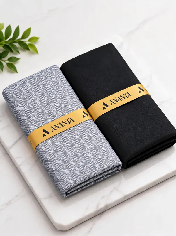 Linen_Grey_Geometric_Print_&_Black_Solid_Unstitched_Fabric_Set