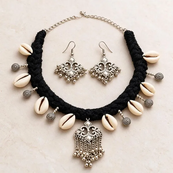Black_Thread_Tribal_Necklace_Set_for_Women