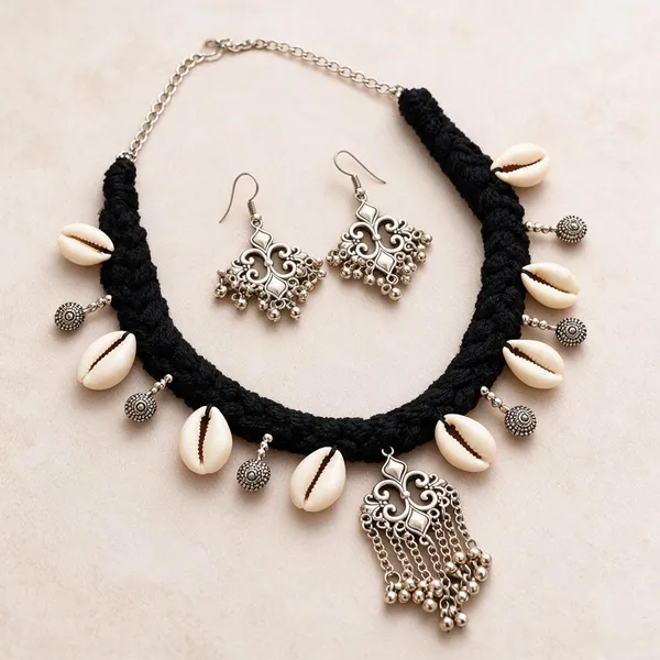 Black_Thread_Tribal_Necklace_Set_for_Women