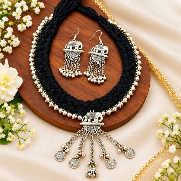 Black_Oxidized_Silver_Necklace_Set_for_Women