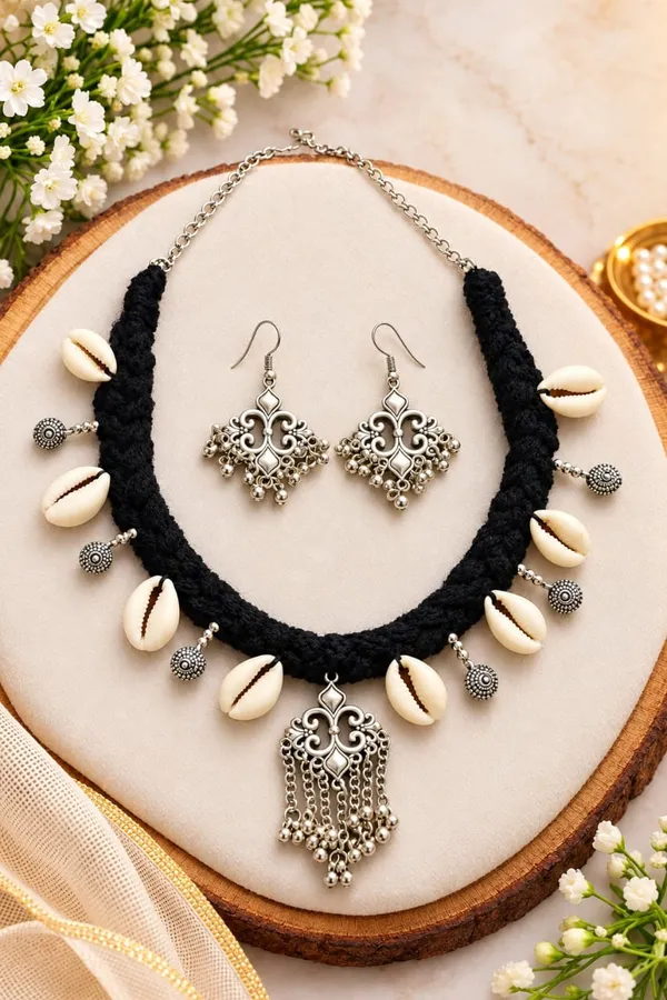 Black_Thread_Tribal_Necklace_Set_for_Women