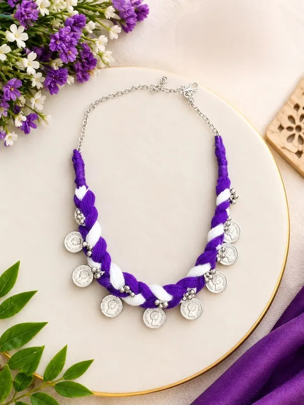 Purple_Thread_Braided_Necklace_for_Women