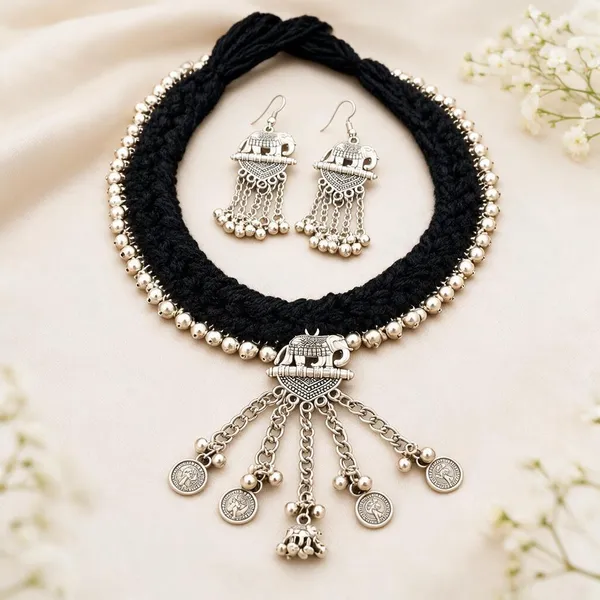 Black_Oxidized_Silver_Necklace_Set_for_Women