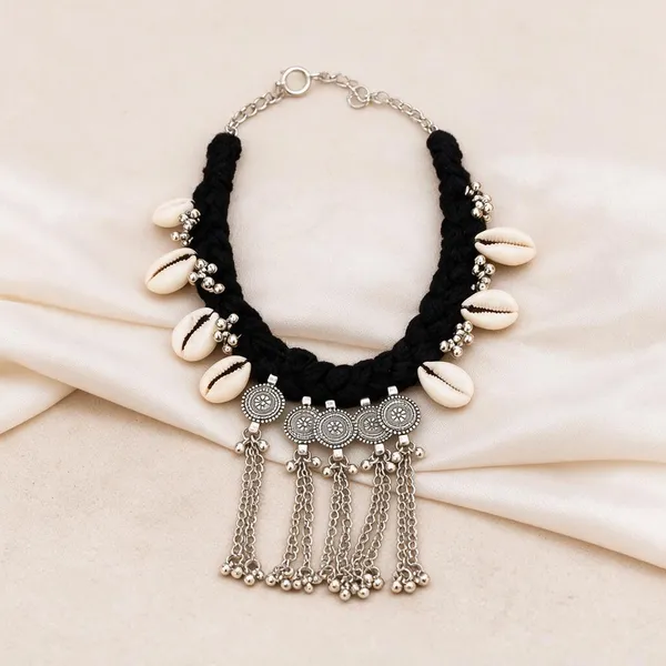 Black_Braided_Shell_Statement_Necklace_for_Women