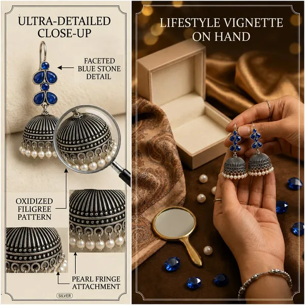 Oxidised_Silver_Jhumka_Earrings_With_Blue_Stone_And_Pearl_Drops_Traditional_Indian_Style