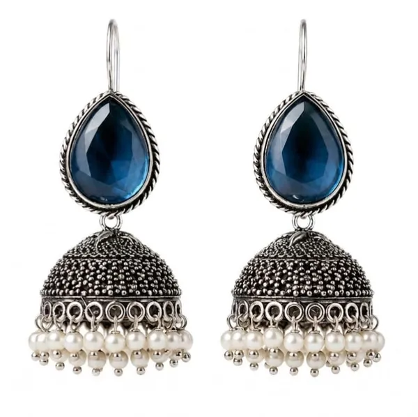 Oxidized_Silver_Plated_Stone_Teardrop_Jhumka_Earrings_For_Girls_Women_Ethnic_Jewellery_Wedding_Party_Festive_Jewellery
