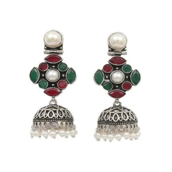 Traditional_Pearl_Accent_Oxidized_Jhumki_Earrings