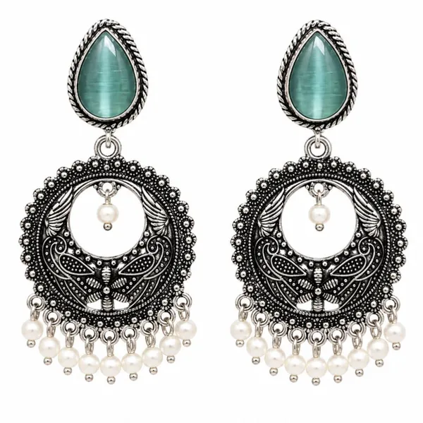 Oxidized_Silver_Plated_Chandbali_Earrings_For_Women_Girls_Peacock_Design_Black_Stone_Pearl_Danglers_Traditional_Ethnic_Earrings_Wedding_Party_Festive_Jewellery