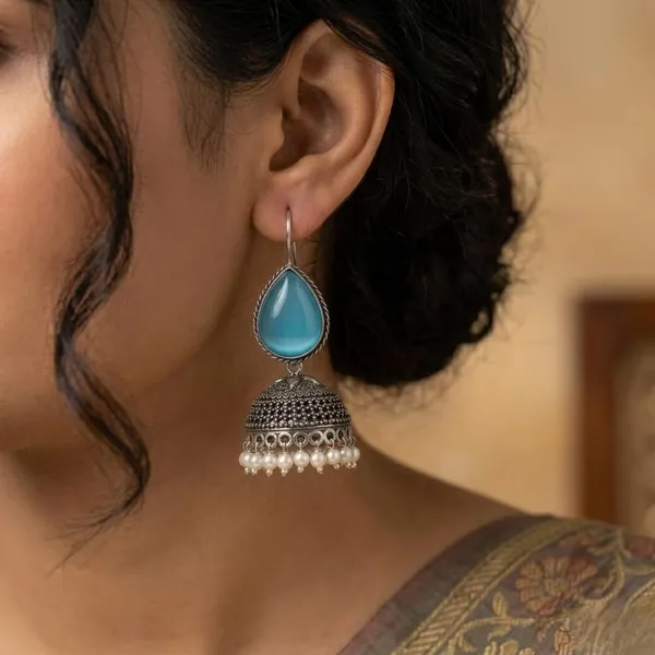 Oxidized_Silver_Plated_Brass_Teardrop_Jhumka_Earrings_For_Girls_Women