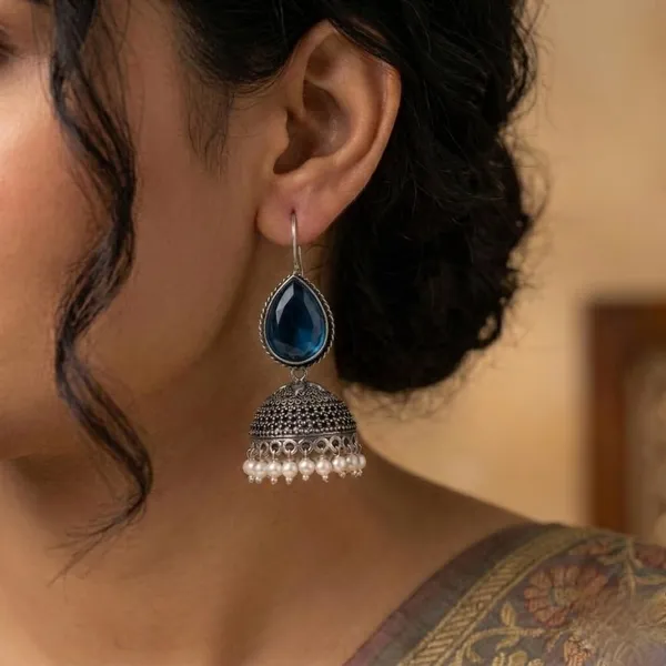 Oxidized_Silver_Plated_Brass_Teardrop_Jhumka_Earrings_For_Girls_Women