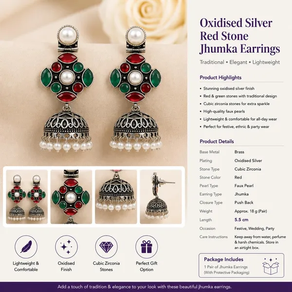 Earrings_For_Women_Girls_Stones_Pearl_Drops_Jhumka_Earrings_Oxidised_Silver
