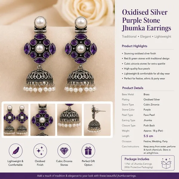 Earrings_For_Women_Girls_Stones_Pearl_Drops_Jhumka_Earrings_Oxidised_Silver