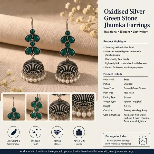 Oxidised_Silver_Jhumka_Earrings_With_Blue_Stone_And_Pearl_Drops_Traditional_Indian_Style