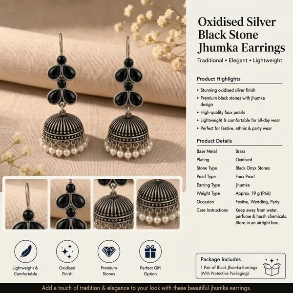 Oxidised_Silver_Jhumka_Earrings_With_Blue_Stone_And_Pearl_Drops_Traditional_Indian_Style
