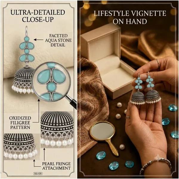 Oxidised_Silver_Jhumka_Earrings_With_Blue_Stone_And_Pearl_Drops_Traditional_Indian_Style