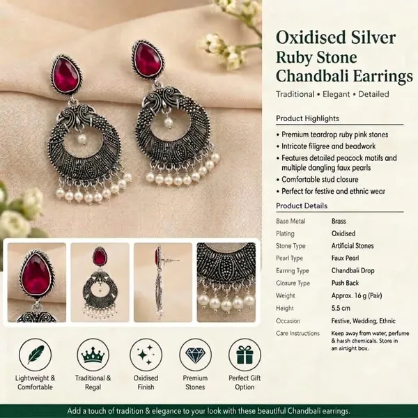 Oxidised_Silver_Choker_Necklace_And_Earrings_Jewellery_Set