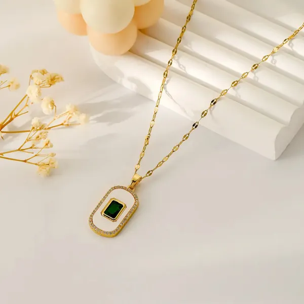 Emerald_Halo_Oval_Enamel_Pendant_Necklace_Default_Title