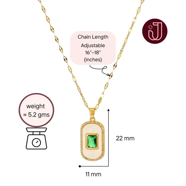 Emerald_Halo_Oval_Enamel_Pendant_Necklace_Default_Title