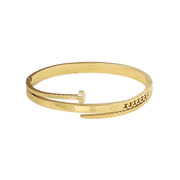 Power_Stack_Triple_Layer_Nail_Gold_Bracelet_Default_Title