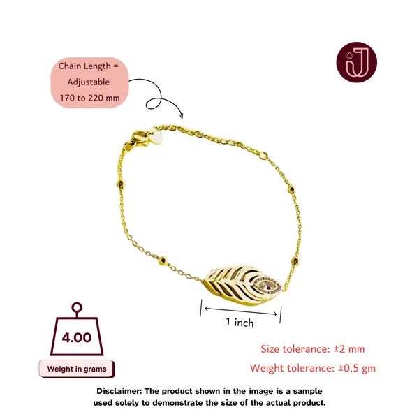 Golden_Drift_Feather_Cz_Stone_Bracelet_Default_Title