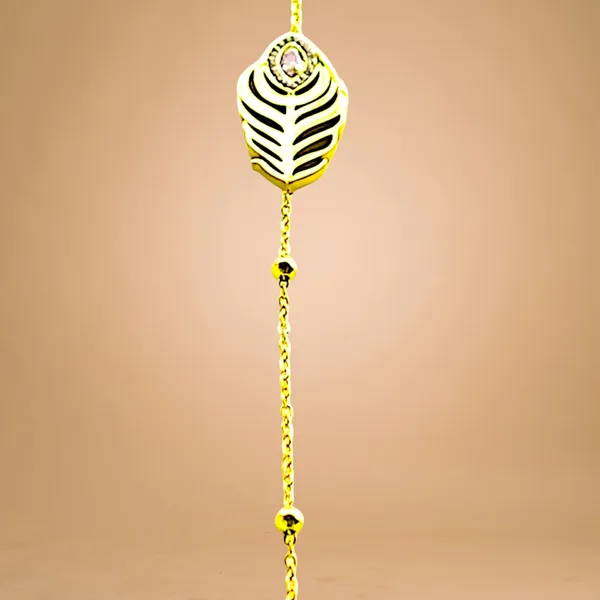 Golden_Drift_Feather_Cz_Stone_Bracelet_Default_Title