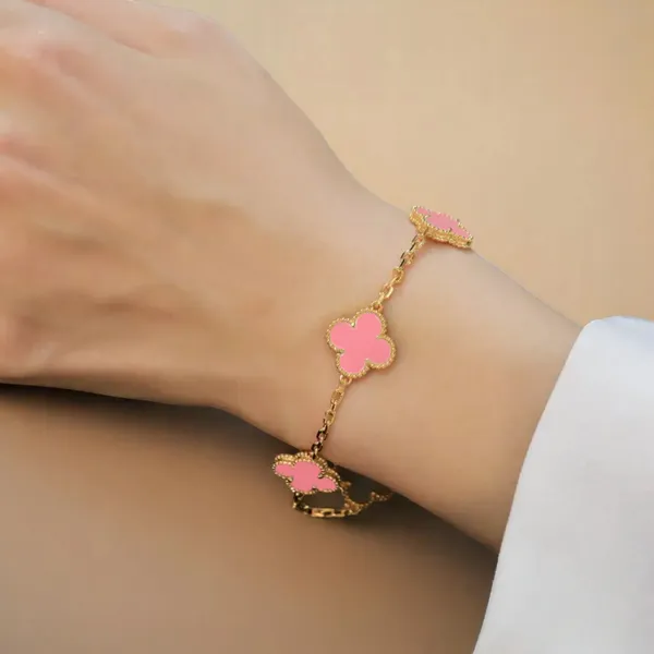 Rosy_Luck_Pink_Clover_Charm_Bracelet_Default_Title