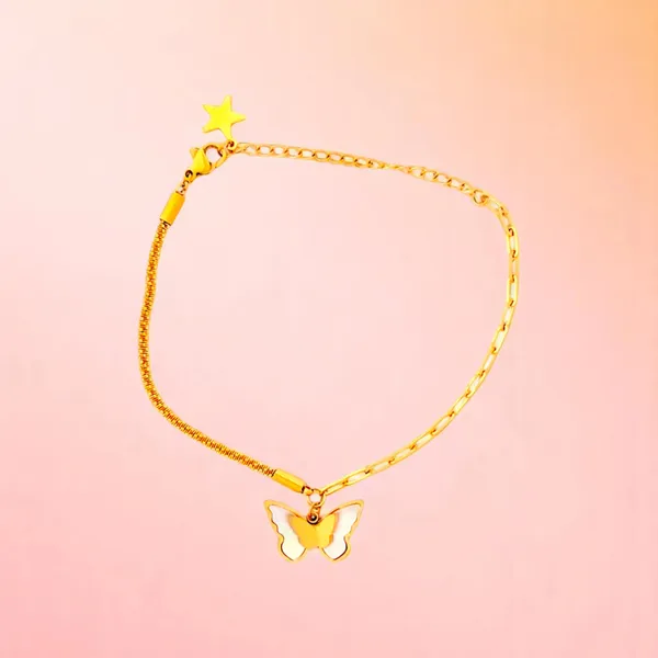 Golden_Flutter_Butterfly_Charm_Bracelet_Default_Title